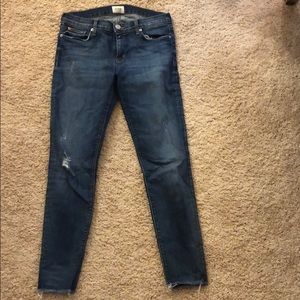 Released hem slightly distressed hudson jeans